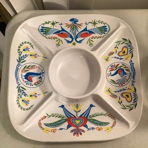 Waverly Products large divided ornamental decorative melamine appetizer platter